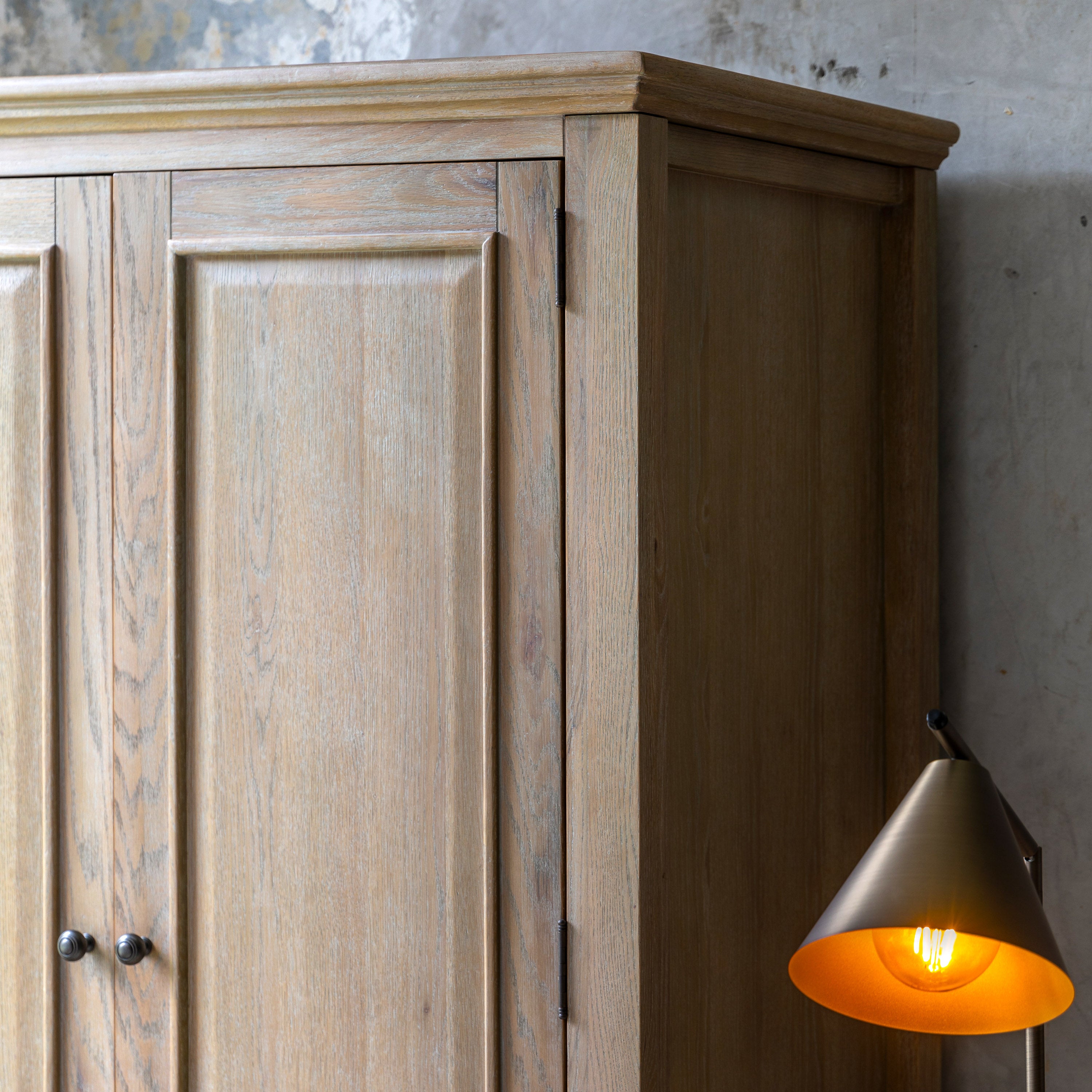 Birchfield Artisan Oak Wood Double Wardrobe